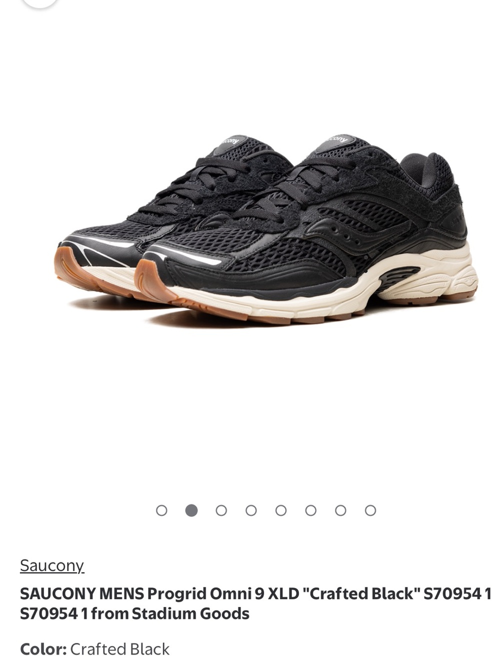 Saucony progrid omni 9 crafted black men’s 6.5 women’s 8 NWOT